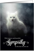 Pet Sympathy for Loss of a Cat White Kitty Surreal Setting card