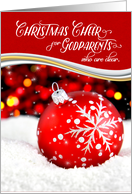 for Godparents Christmas Cheer Red Snowflake Ornament card