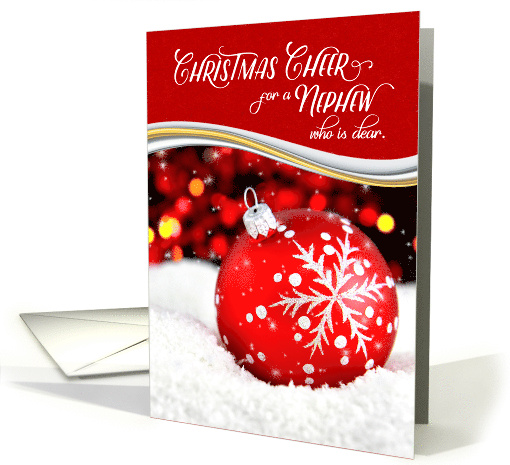 for Nephew Christmas Cheer Red Snowflake Ornament card (514859)