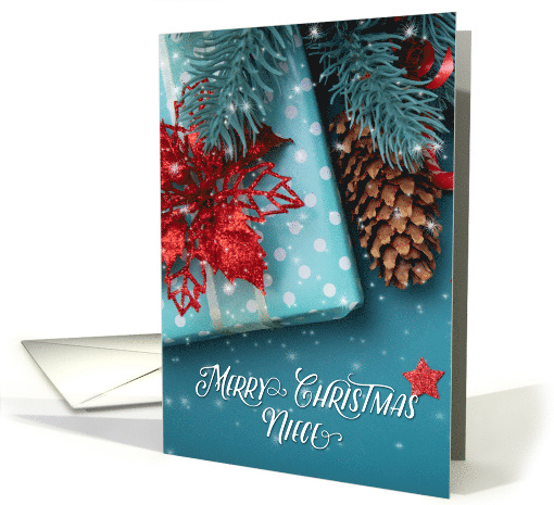 for Niece Christmas Cheer Blue and Red Holiday Decor card (514864)