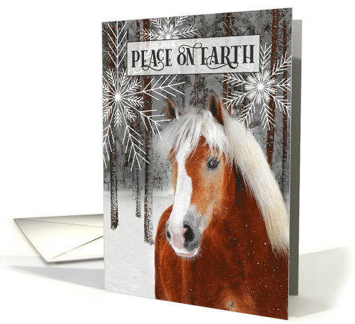 Peace on Earth Winter Horse in the Woods card (528375)