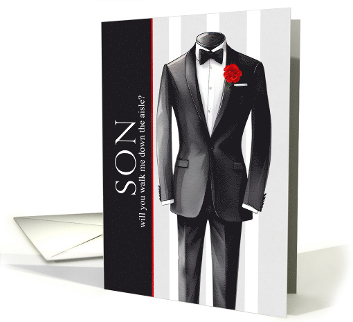 My Son Will You Walk Me Down the Aisle Wedding Request card (591760)