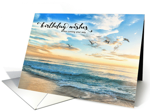 Birthday Missing You Beach Sunset card (592112)