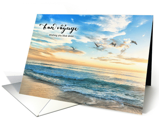 Bon Voyage Safe Travels Sunset Beach card (592256)