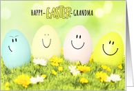 for Grandma Smiling Easter Eggs card