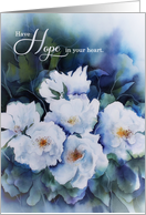 Encouragement Have Hope in Your Heart Blue Watercolor Botanical card