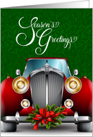 Automotive Business Red Classic Car Season’s Greetings card