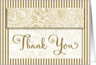 Business Thank You Elegant Golden Vintage Prints card