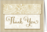 Volunteer Thank You Gold and Cream Elegance card