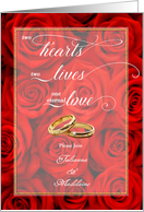 Lesbian Ceremony Invitation for Gay Union Red Rose Theme card
