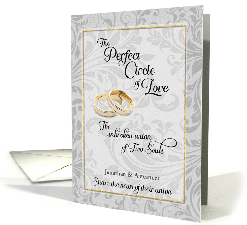Civil Union Announcement for Gay Wedding Golden Wedding Bands card
