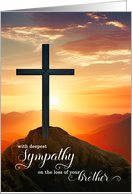 Loss of a Brother Sympathy Sunset Cross Over the Mountains card