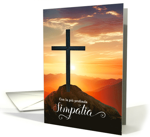 Italian Sympathy Con la Comprensione Sunset Cross Mountains card