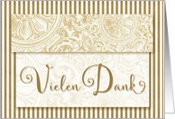 German Vielen Dank Thank You in Golden Vintage and Stripes Blank card