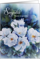 Spanish Sympathy Con Simpatia Blue Watercolor Flowers card