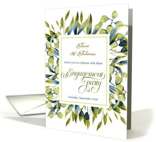 Engagement Party Invitation Sage Green Botanical card (630979)