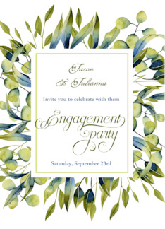 Engagement Party Invitation Sage Green Botanical