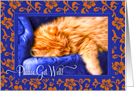 Sweet Get Well Orange Tabby Cat for a Sick Cat card