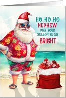 for Nephew Funny Christmas Santa in Sunglasses card