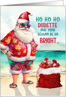 for Tweens or Teens Funny Christmas Santa in Sunglasses card