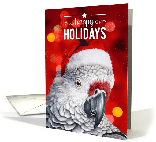 Believe in Christmas Magic African Gray Parrot card (658575)