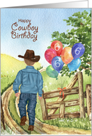 6th Birthday Little Cowboy Fun Western Theme card