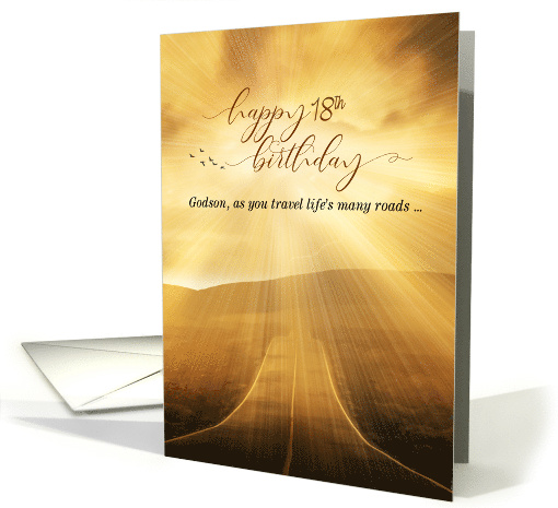 Godson 18th Birthday Sunlit Scenic Road card (704488)
