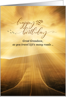 Great Grandson 18th Birthday Sunlit Scenic Road card