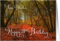 Twin Brother 18th Birthday Woodland Scenic Path card