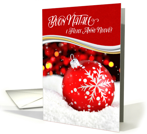Italian Christmas Buon Natale Red Snowflake Theme card (704989)