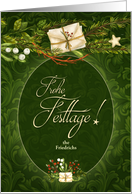 German Frohe Festtage Happy Holidays Custom Christmas card