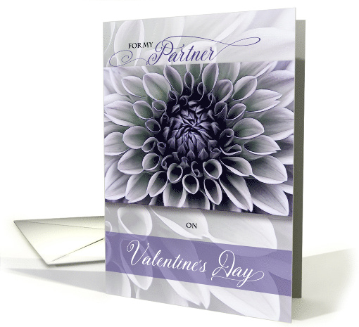 For Life Partner Romantic Valentine in Soft Lavender Floral Theme card