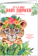 It’s a Girl Cheetah Jungle Baby Shower Invitation Custom card