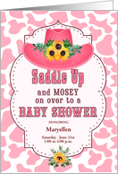 Pink Western Cowgirl Baby Shower Invitation Custom card