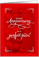 Wedding Anniversary Perfect Pair Red Hearts card