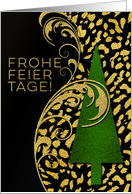 German Christmas Frhe Weihnachten Animal Print Faux Gold Leaf card