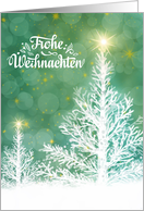 German Christmas Frhe Weihnachten White Pines with Holiday Stars card