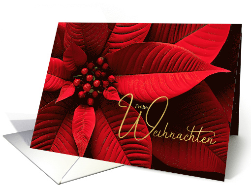 German Christmas Frohe Weihnachten Poinsettia card (725163)