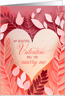 Will You Marry Me My Valentine Peach and Pink Heart card