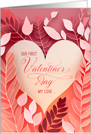 Sweetheart First Valentine’s Day Botanical Branches and Heart card