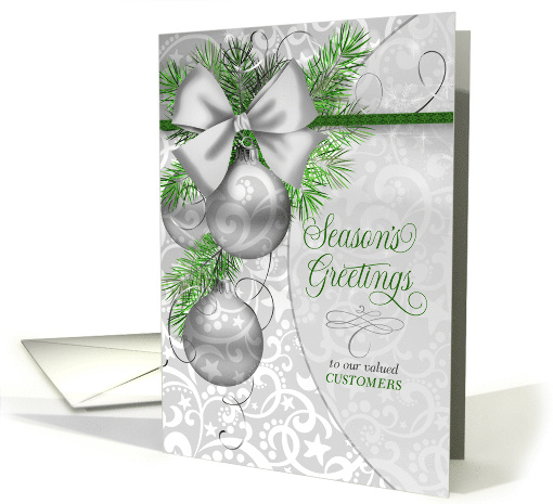 for Customers Season's Greetings Silver Ornaments card (733496)