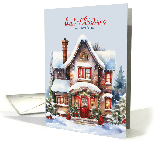 First Christmas in Your New Home Snowy House card (734123)
