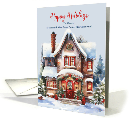 From Our New Address Happy Holidays Custom card (734226)