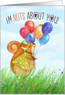 Valentine’s Day Birthday Cute Woodland Squirrels card