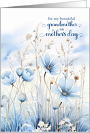 for Grandma on Mother’s Day Blue Watercolor Wildflowers card