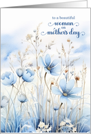 for Girlfriend on Mother’s Day Blue Watercolor Wildflowers card