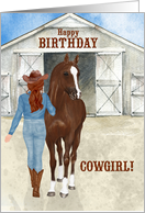 Cowgirl Birthday Country Western Theme card