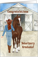 Veterinary Graduate Cowgirl Western Theme card