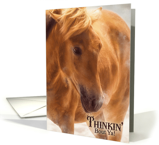 Thinking of You with a Western Theme with Sable Brown Horse card