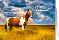 Thank You Western Horse in a Meadow Blank card